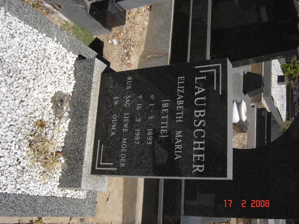 LAUBSCHER Elizabeth Maria 1893-1987
