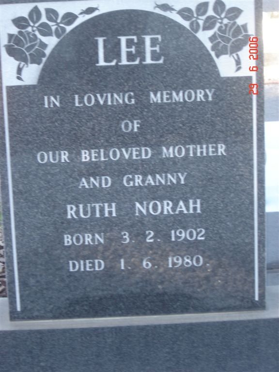 LEE Ruth Nora 1902-1980