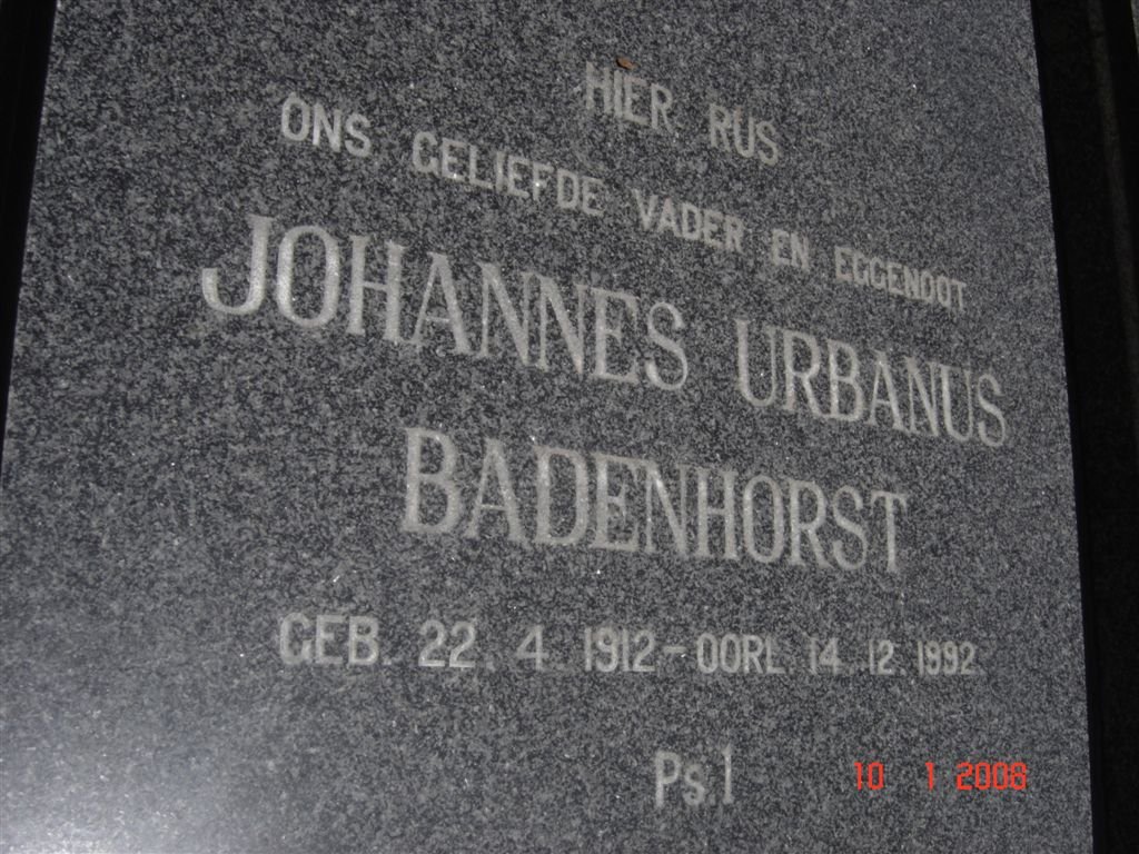LABUSCHAGNE Johannes Urbanus Badenhorst 1912-1992