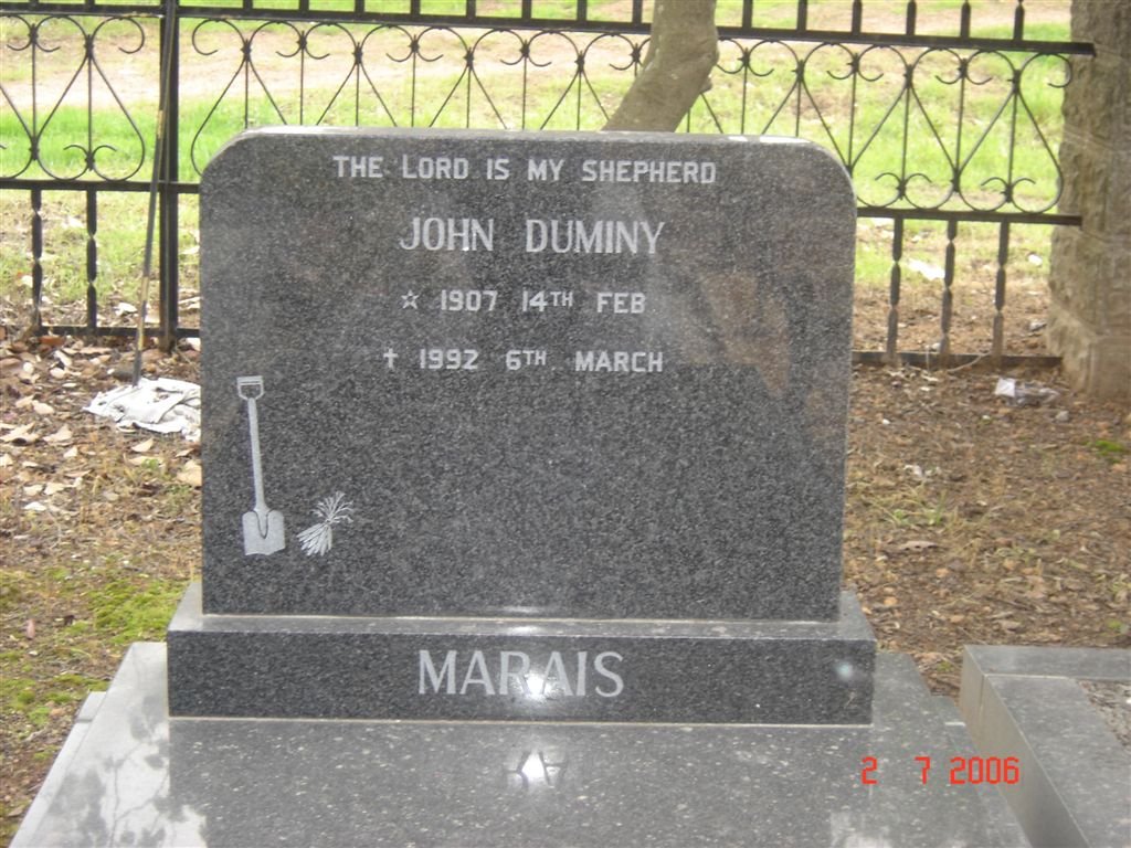 MARAIS John Duminy 1907-1992