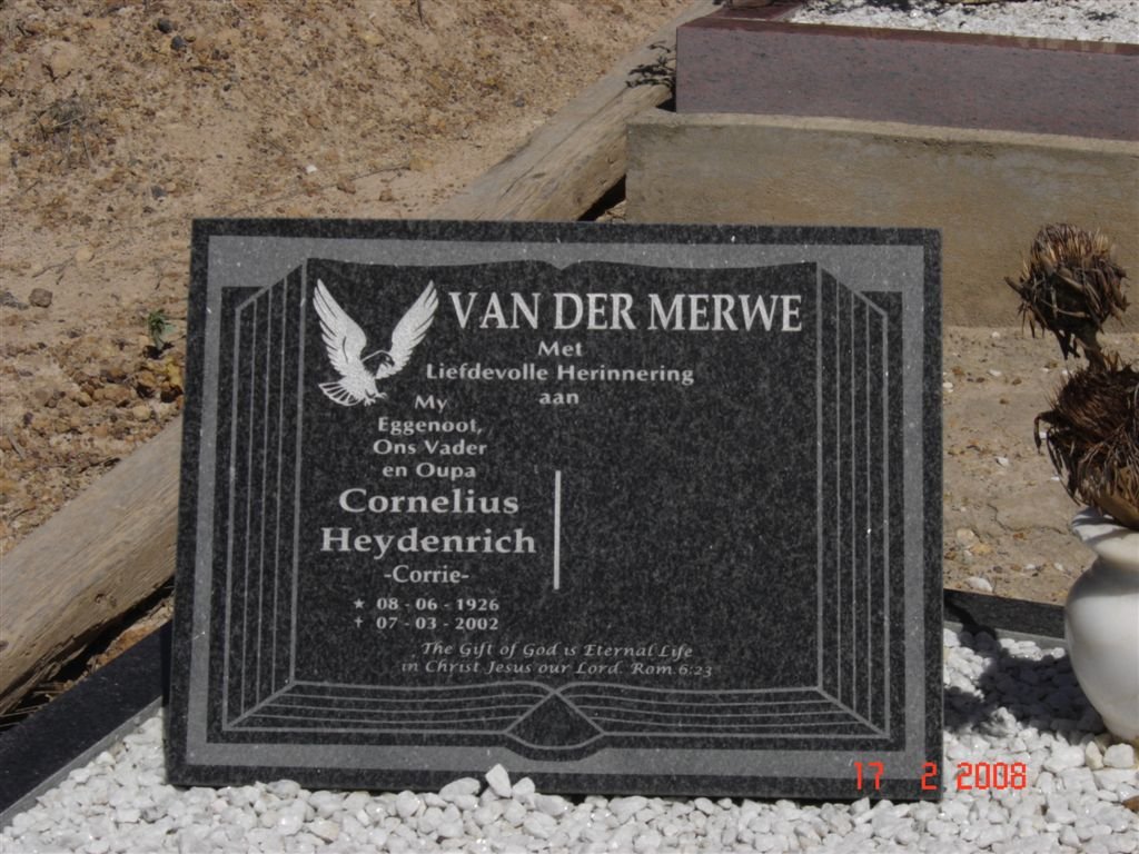 MERWE Cornelius Heydenrich, van der 1926-2002