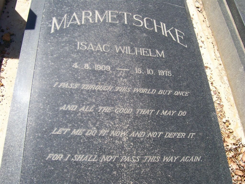 MARMETSCHKE Isaac Wilhelm 1909-1975