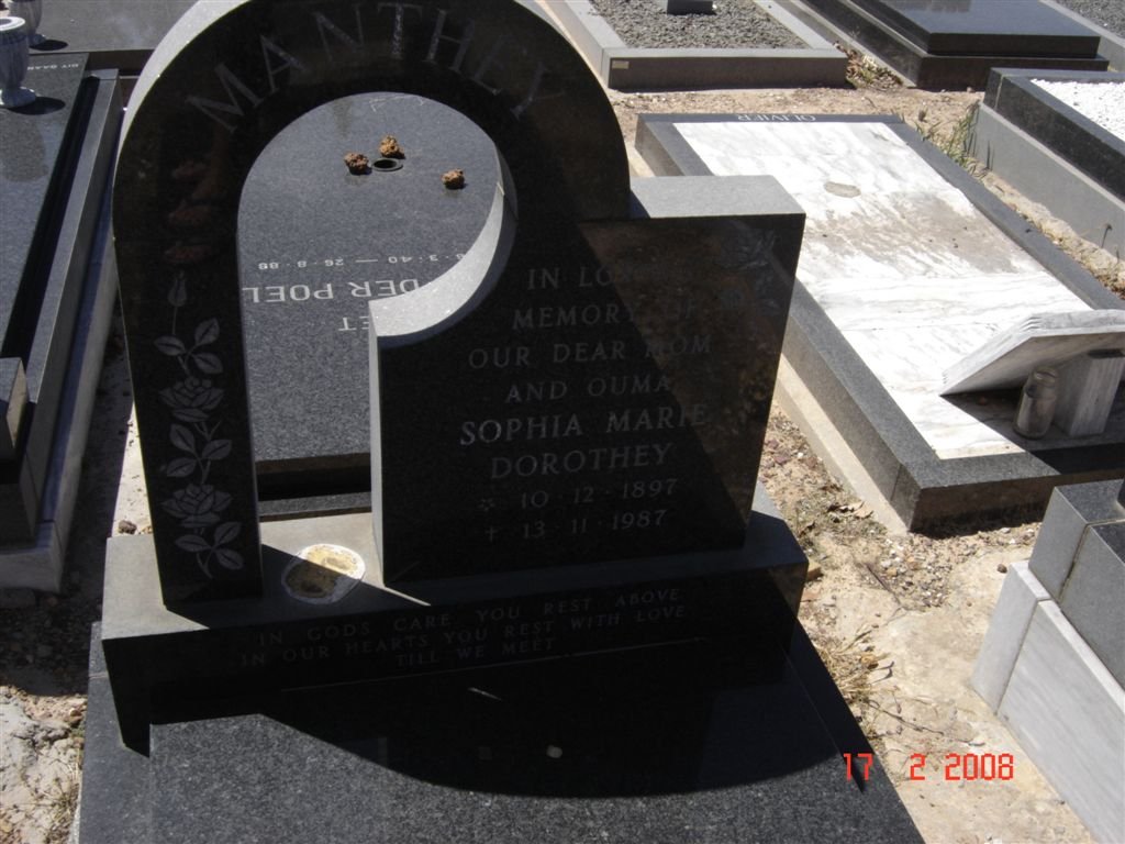 MANTHEY Sophia Marie Dorothey 1897-1987