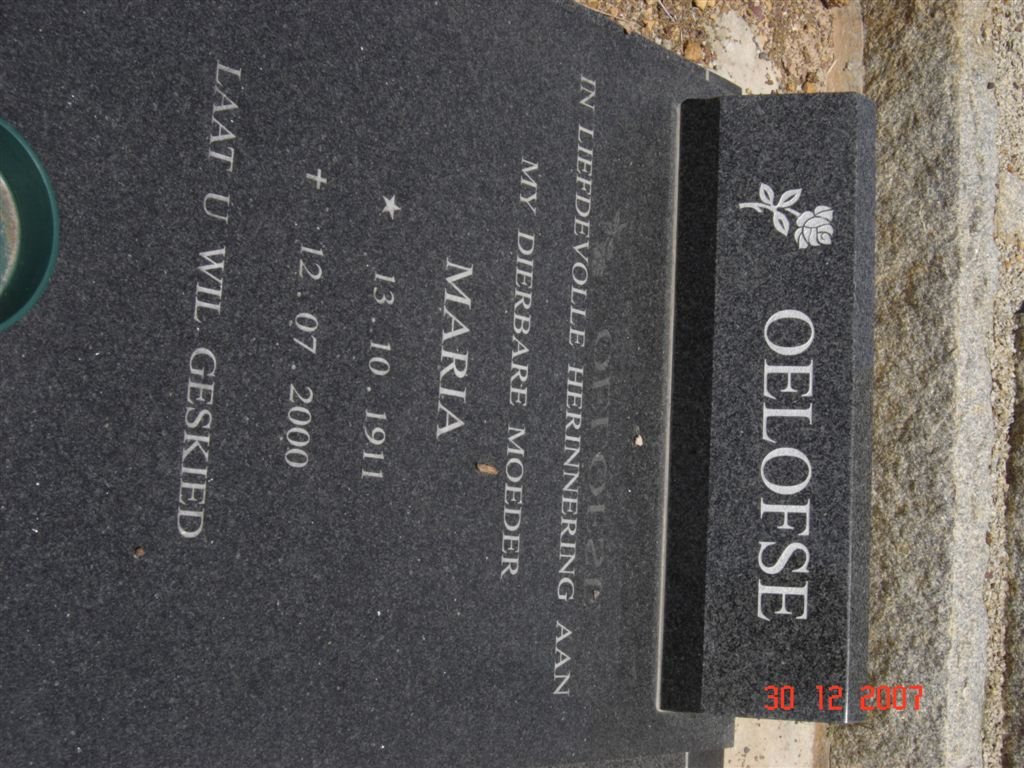 OELOFSE Maria 1911-2000