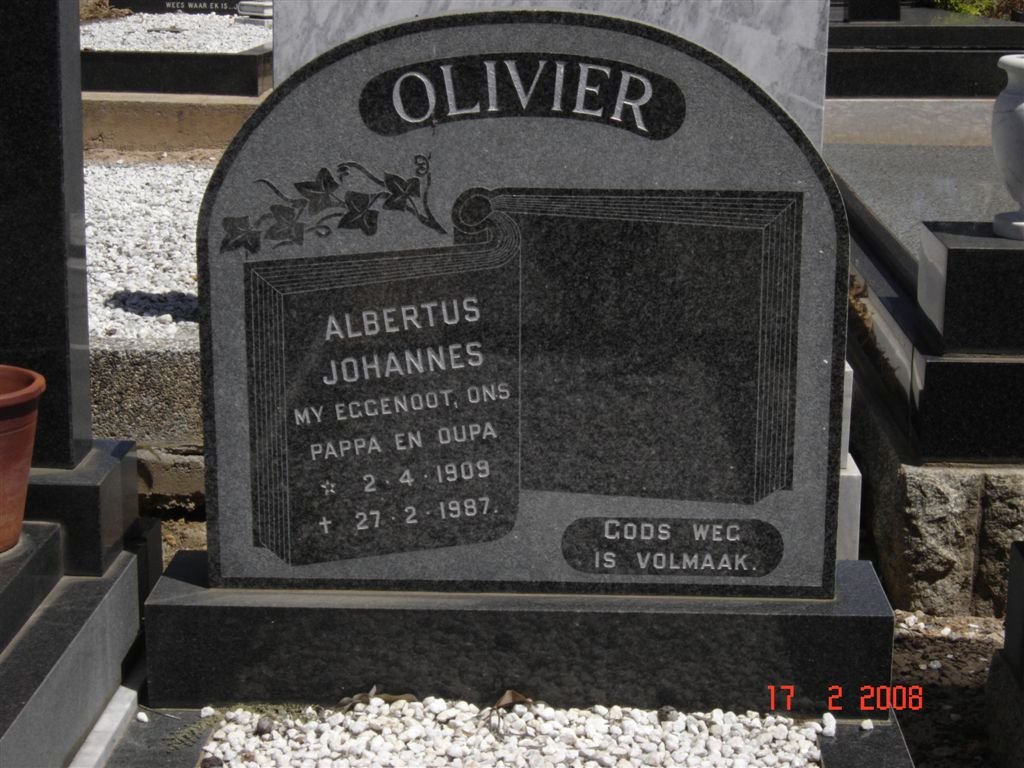 OLIVIER Albertus Johannes 1909-1987