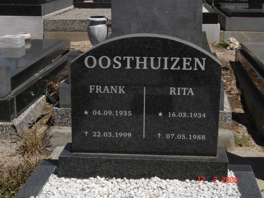 OOSTHUIZEN Frank 1935-1999 &amp; Rita 1934-1988