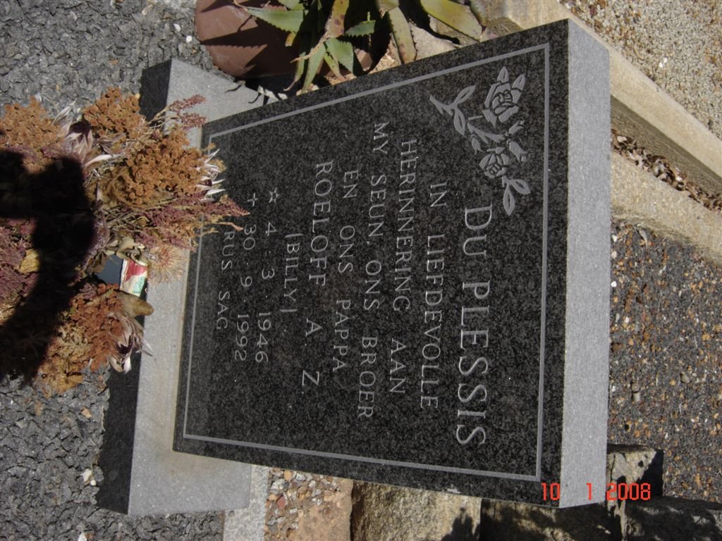 PLESSIS Roeloff A.Z., du 1946-1992
