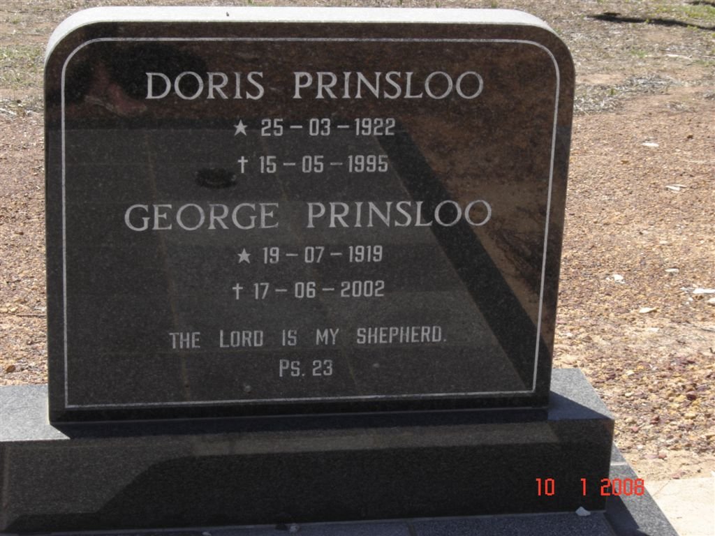 PRINSLOO George 1919-2000 &amp; Doris 1922-1995