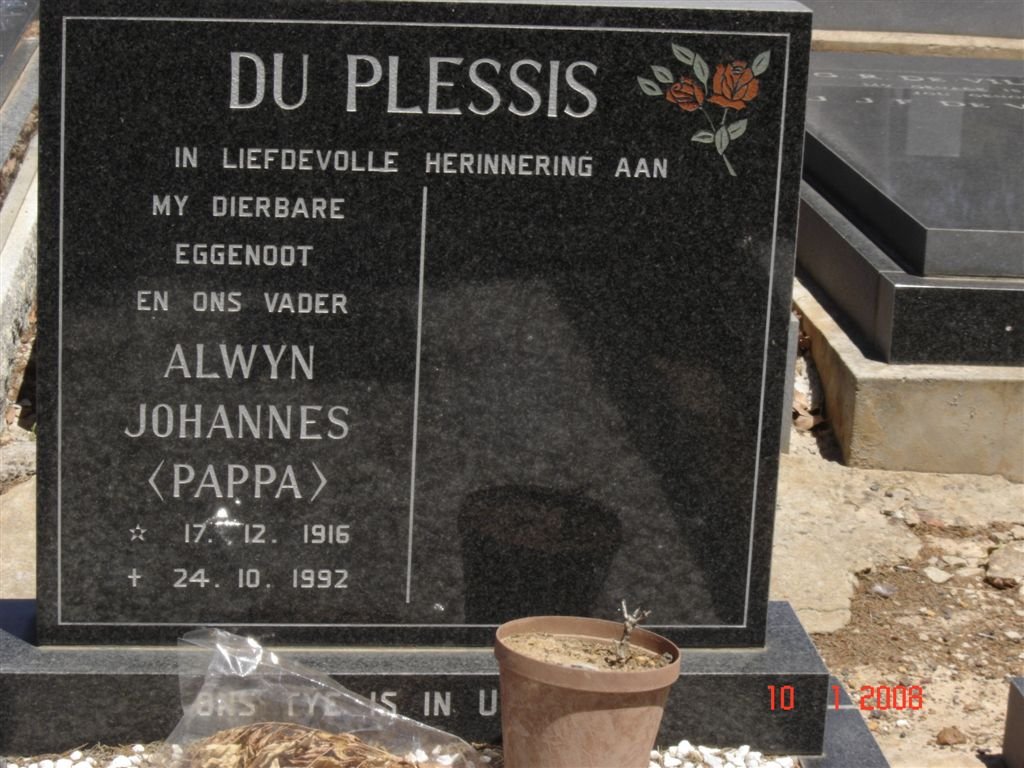 PLESSIS Alwyn Johannes, du 1916-1992