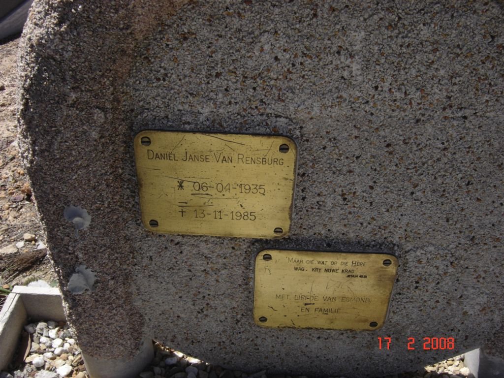 RENSBURG Daniel, Janse van 1935-1985