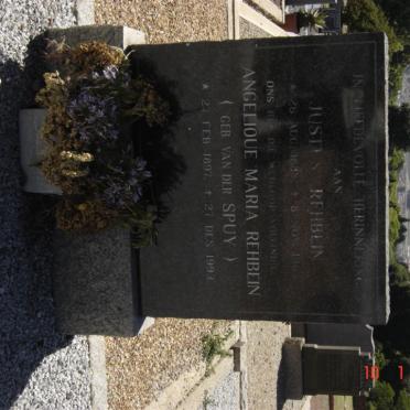 REHBEIN Justus 1888-1965 &amp; Angelique Maria VAN DER SPUY 1897-1993
