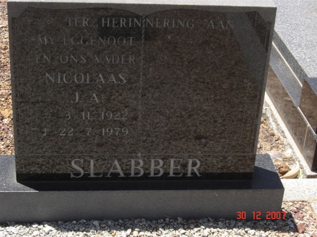 SLABBER Nicolaas J.A. 1922-1979