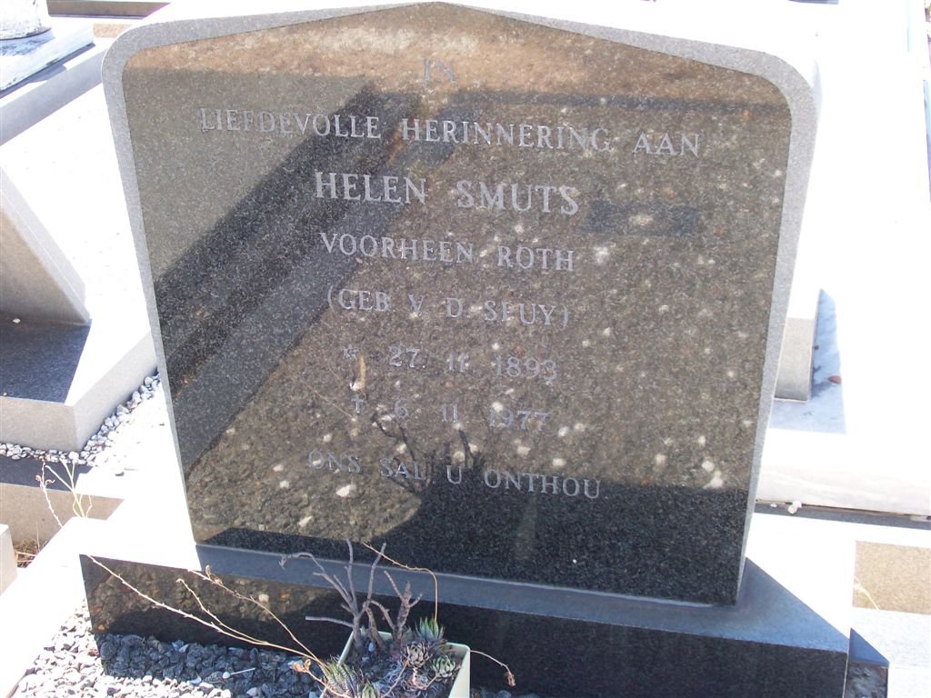 SMUTS Helen formerly ROTH nee V.D. SPUY 1893-1977
