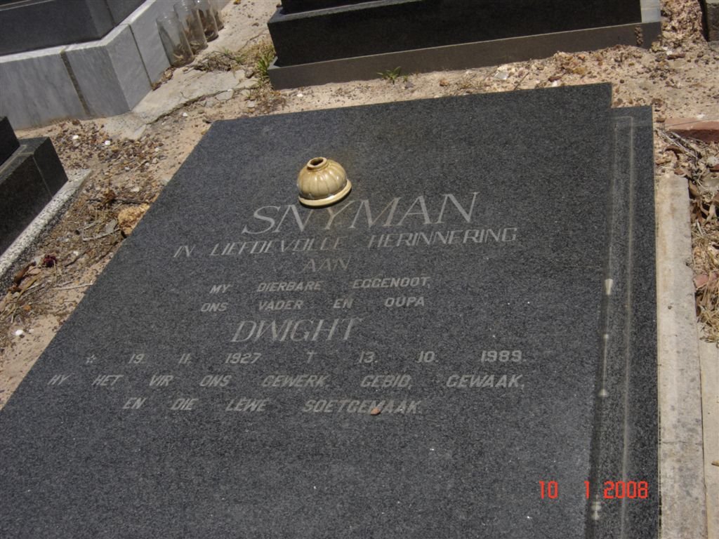 SNYMAN Dwight 1927-1989