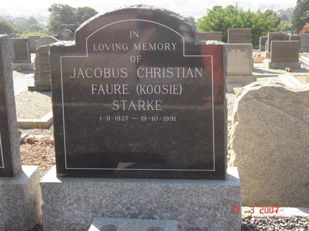 STARKE Jacobus Christian Faure 1927-1991