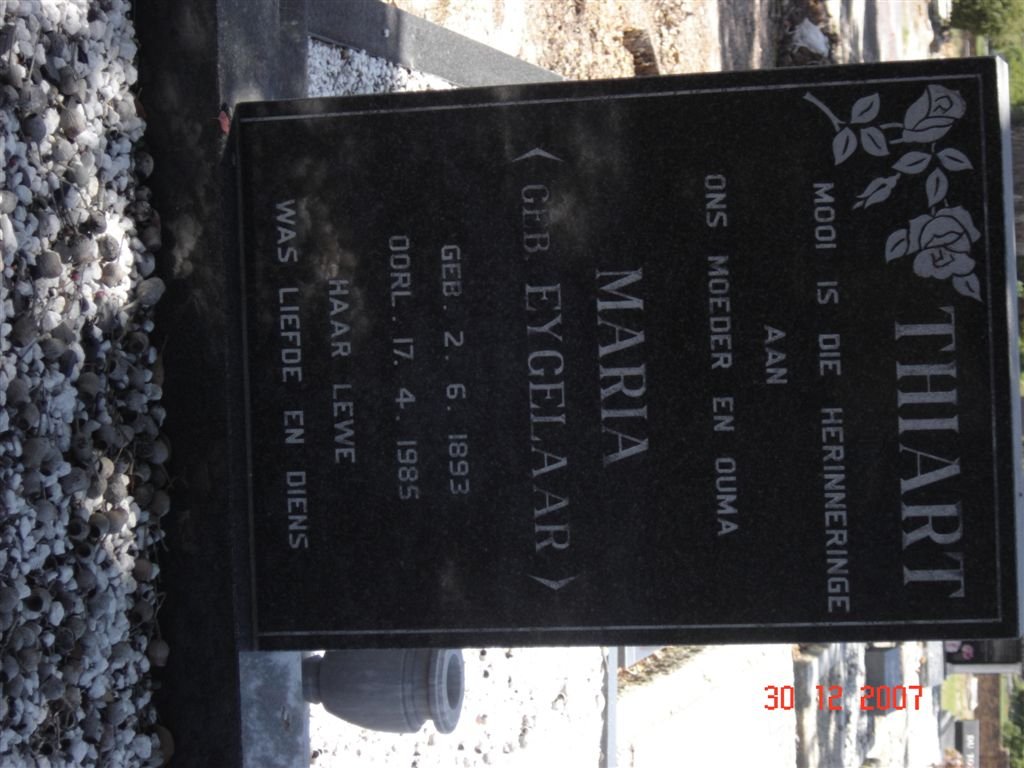 THIART Maria nee EYGELAAR 1893-1985