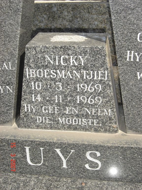 UYS Nicky 1969-1969