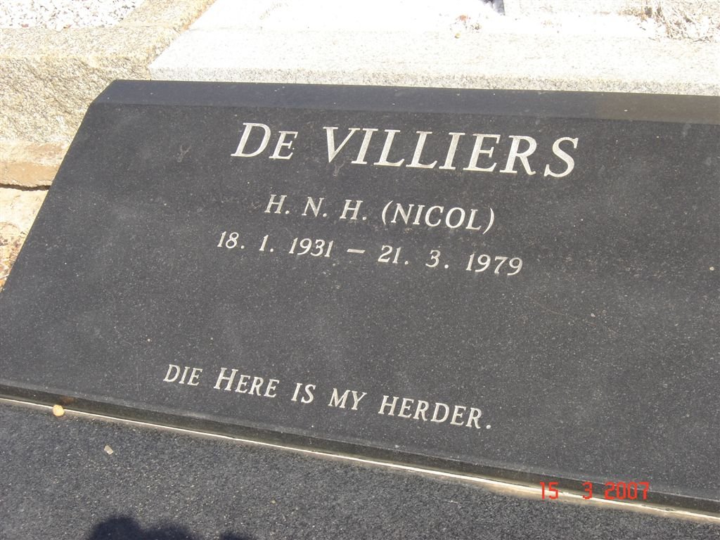 VILLIERS H.N.H., de 1931-1979