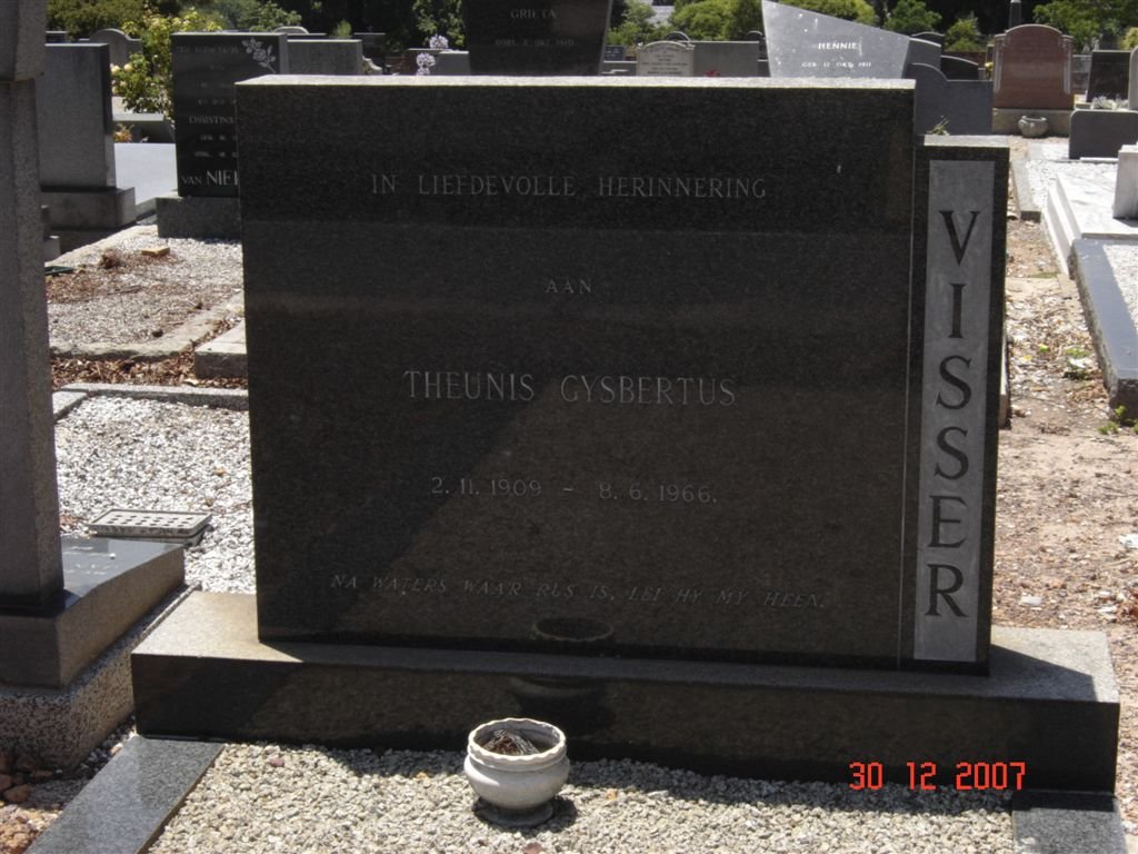 VISSER Theunis Gysbertus 1909-1966