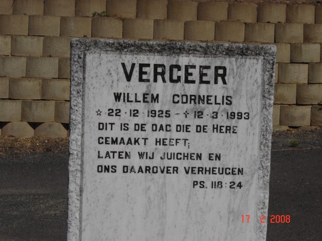 VERGEER Willem Cornelis 1925-1993