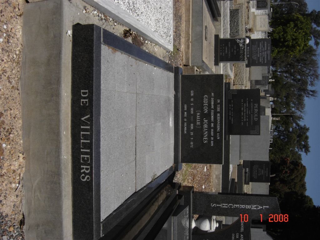 VILLIERS Gerhardus Johannes 1899-1972
