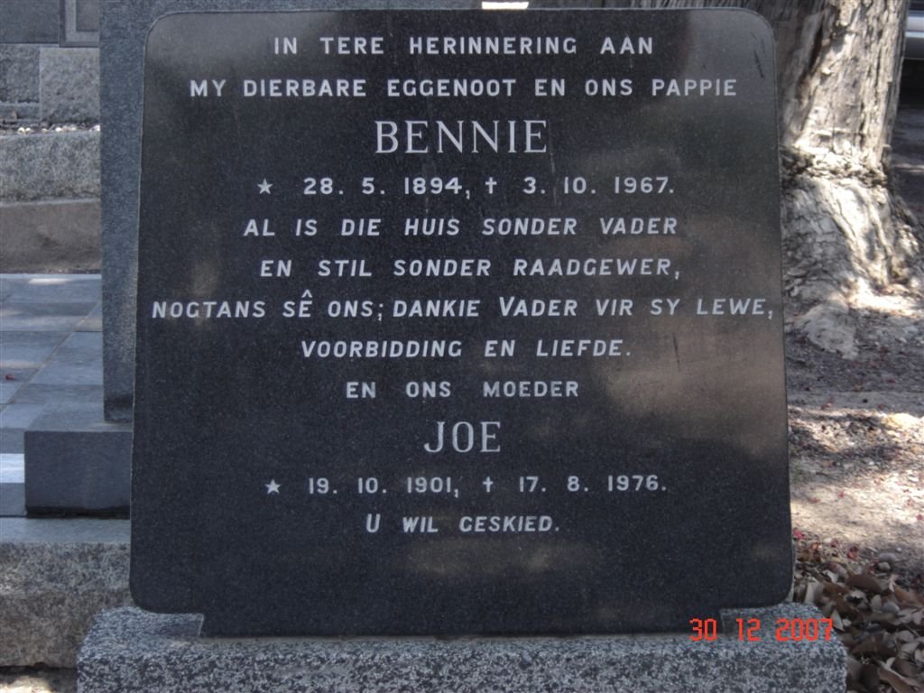 VORSTER Bennie 1894-1967 &amp; Joe 1901-1976