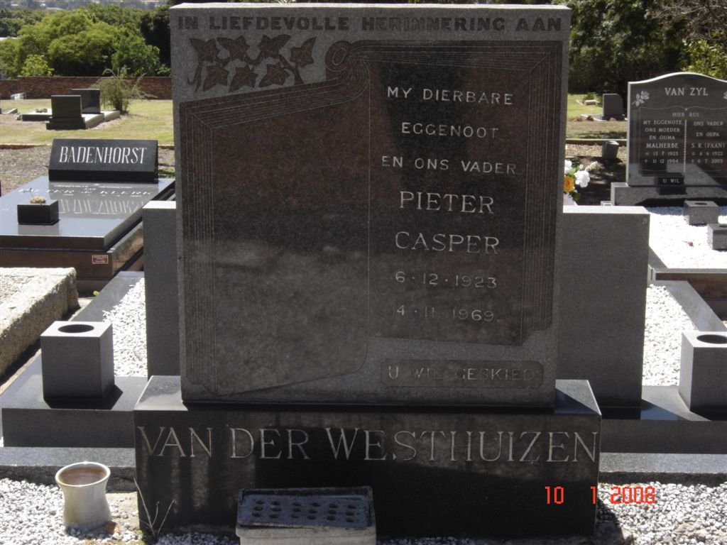 WESTHUIZEN Pieter Casper, van der 1923-1969