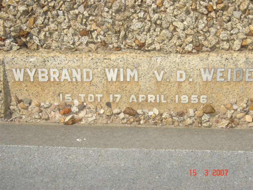 WEIDE Wybrand Wim, v.d. 1956-1956
