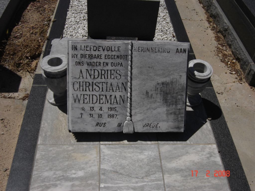 WEIDEMAN Andries Christiaan 1915-1987