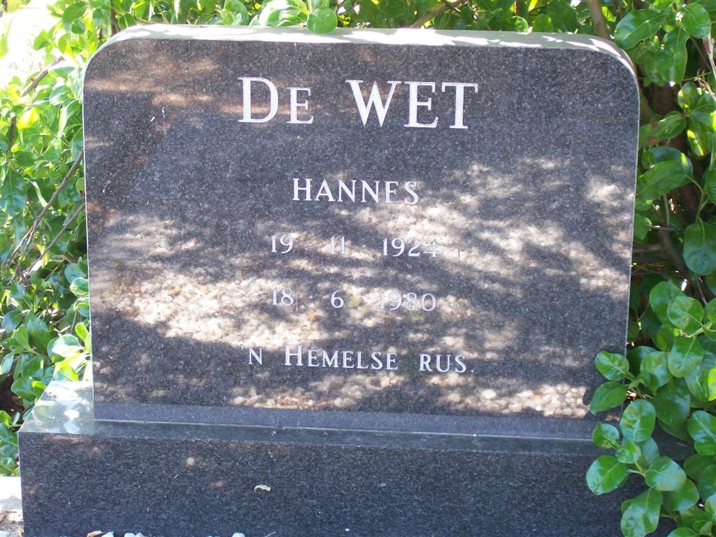 WET Hannes, de 1924-1980