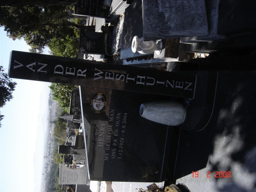 WESTHUIZEN Henry, van der 1928-2004