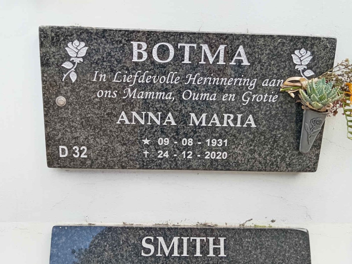 BOTMA Anna Maria 1931-2020