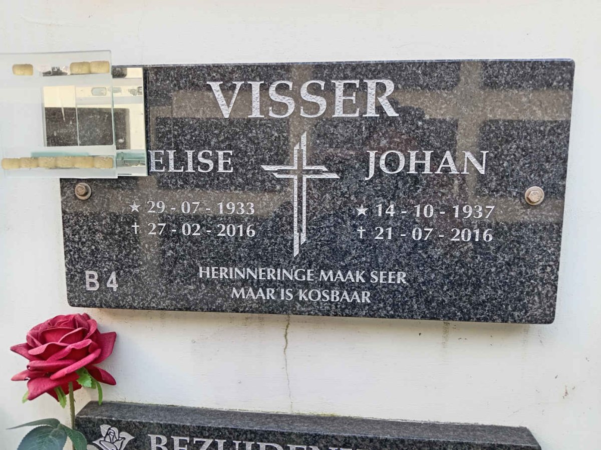 VISSER Johan 1937-2016 &amp; Elise 1933-2016