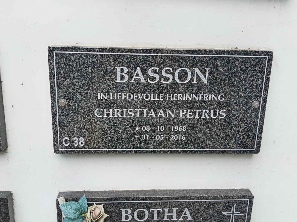 BASSON Christiaan Petrus 1968-2016