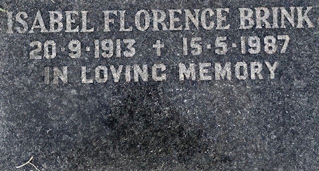 BRINK Isabel Florence 1913-1987