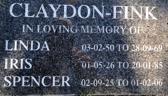 FINK Spencer, CLAYDON 1925-2006 &amp; Iris 1926-1985 :: FINK Linda, CLAYDON 1950-1969