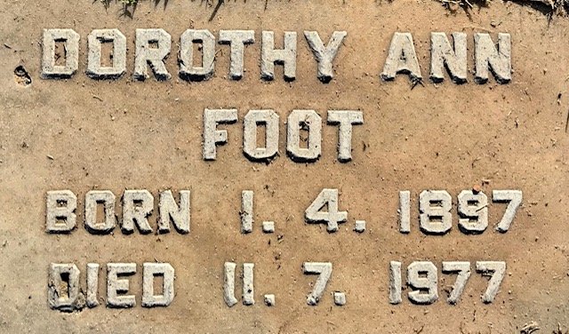 FOOT Dorothy Ann 1897-1977