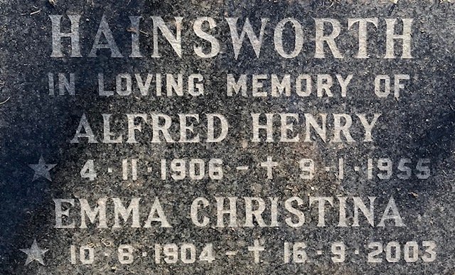 HAINSWORTH Alfred Henry 1906-1955 &amp; Emma Christina 1904-2003