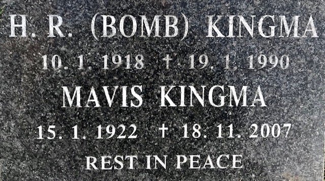 KINGMA H.R. 1918-1990 &amp; Mavis 1922-2007