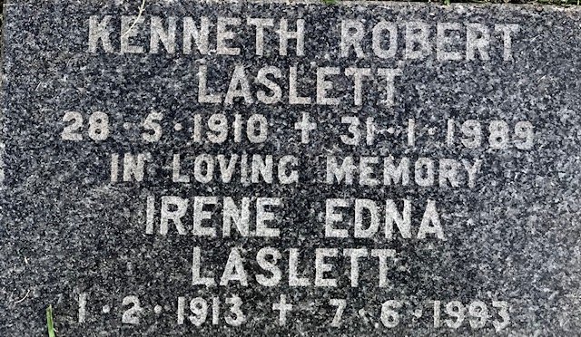 LASLETT Kenneth Robert 1910-1989 &amp; Irene Edna 1913-1993