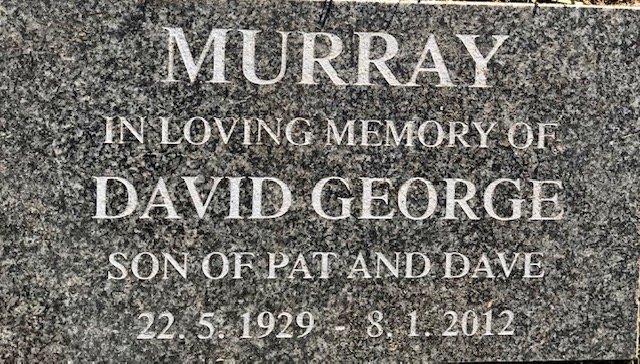 MURRAY David George 1929-2012
