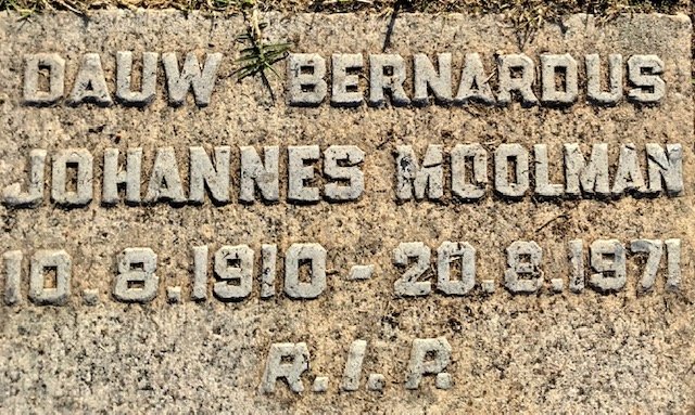 MOOLMAN Dauw Bernardus Johannes 1910-1971