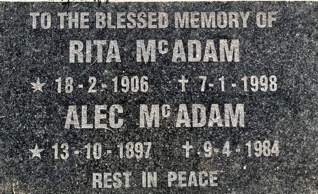 McADAM Alec 1897-1984 &amp; Rita 1906-1998