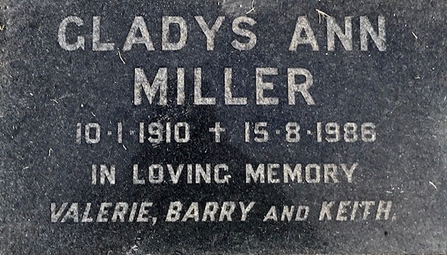 MILLER Gladys Ann 1910-1986