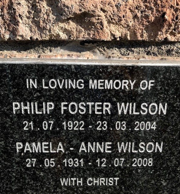 WILSON Philip Foster 1922-2004 &amp; Pamela-Anne 1931-2008