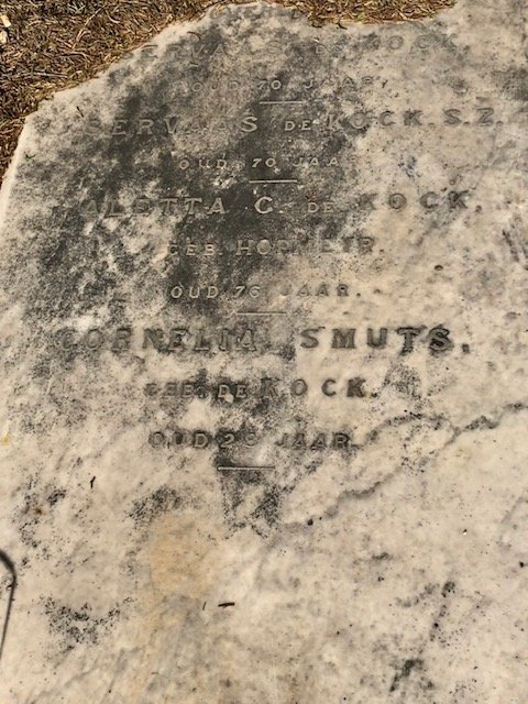 KOCK Servaas, de :: DE KOCK Servaas :: DE KOCK  Aletta C. nee HOFMEYR :: SMUTS Cornelia nee DE KOCK