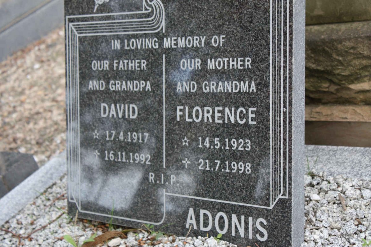 ADONIS David 1917-1992 &amp; Florence 1923-1998