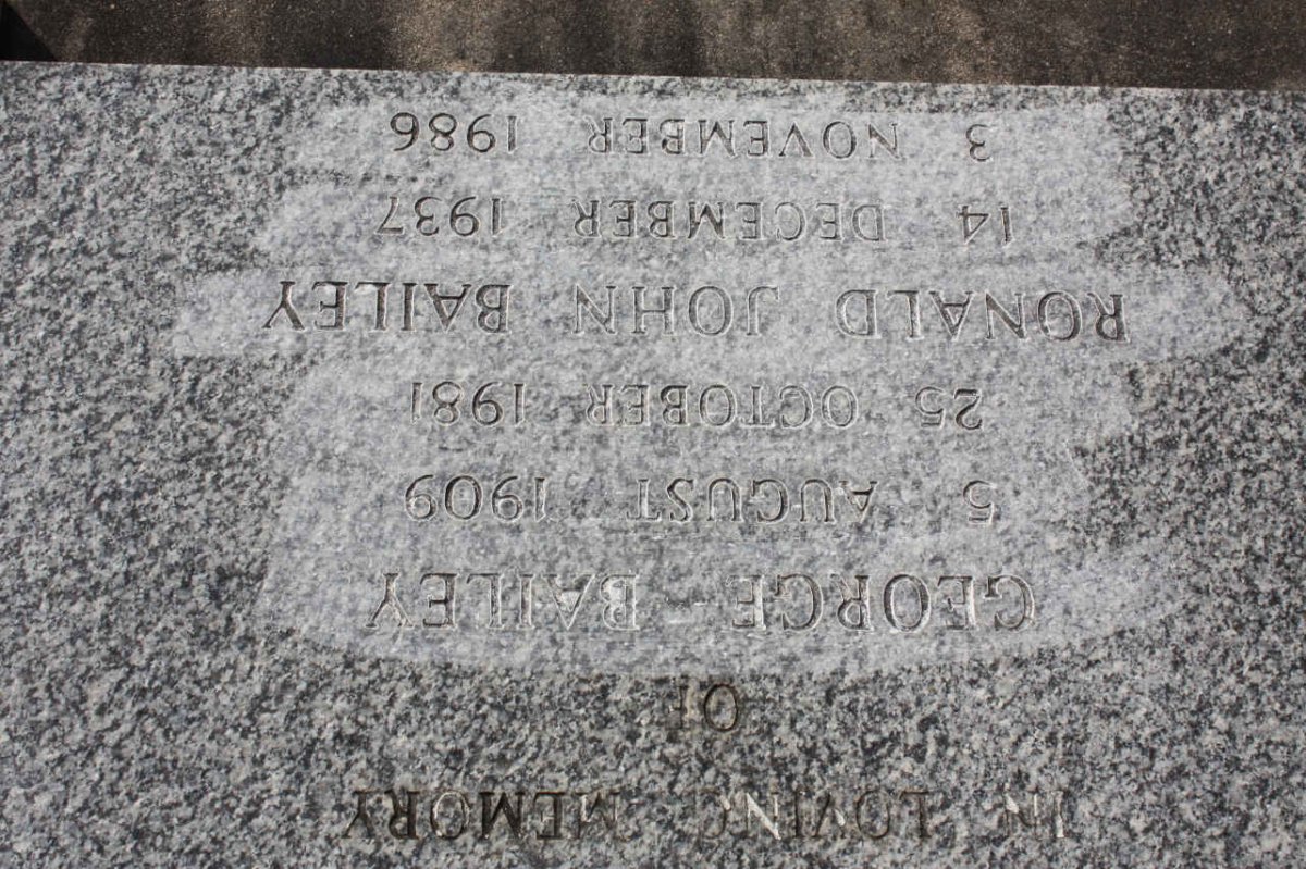 BAILEY George 1909-1981 :: BAILEY Ronald John 1937-1986