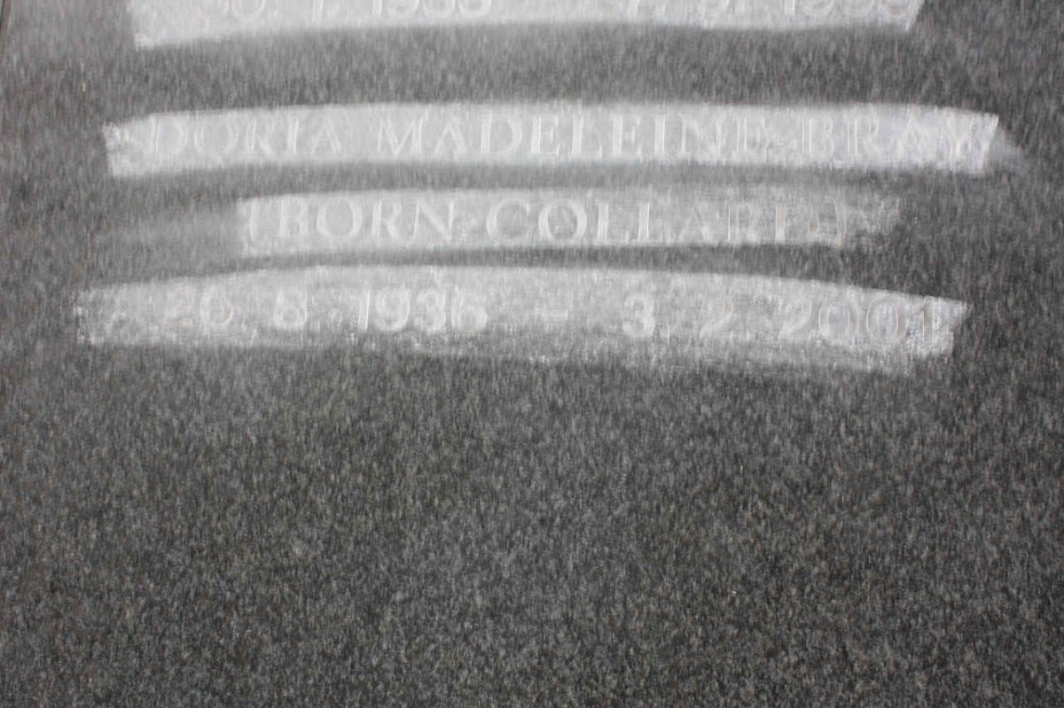 BRAY Doria Madeleine nee COLLARD 1936-2001