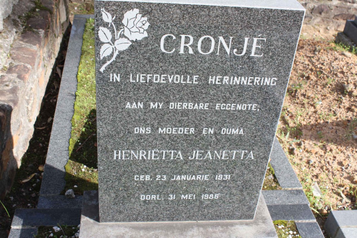 CRONJE Henriëtta Jeanetta 1931-1986